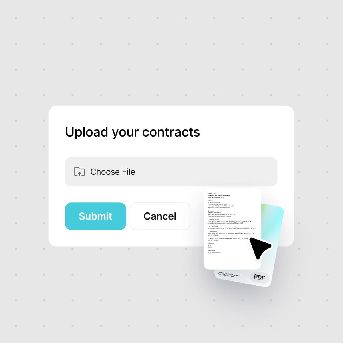 Upload or email your contracts