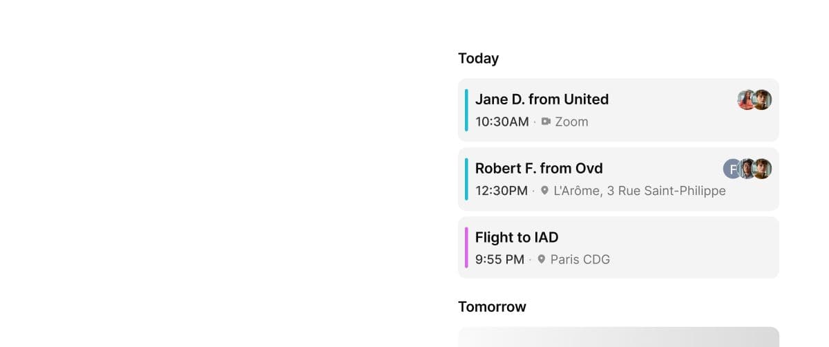 See your day at a glance and quickly schedule meetings from anywhere.