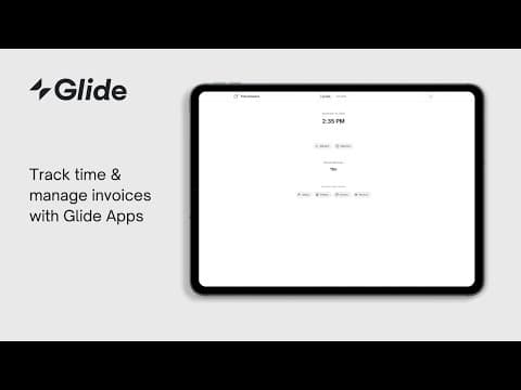 Time Tracking & Invoice Management | Glide App Template