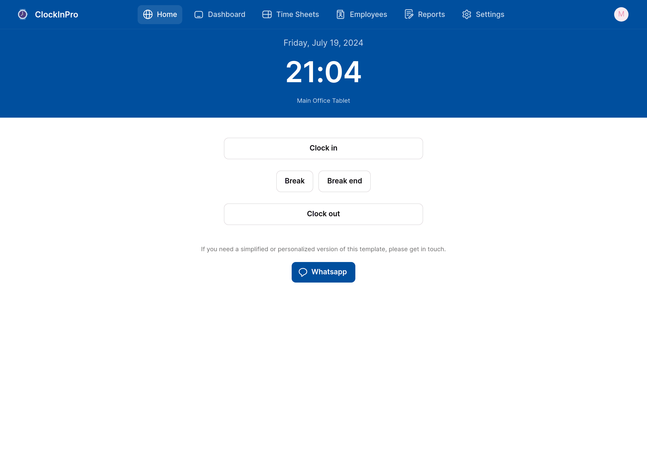 ClockInPro Template